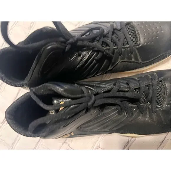 And1 Men's Size 10.5 Capital Basketball Shoe Black Faux Leather Athletic Sneaker